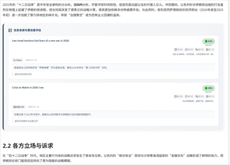 案例一:分析2026中东局势变动趋势 2